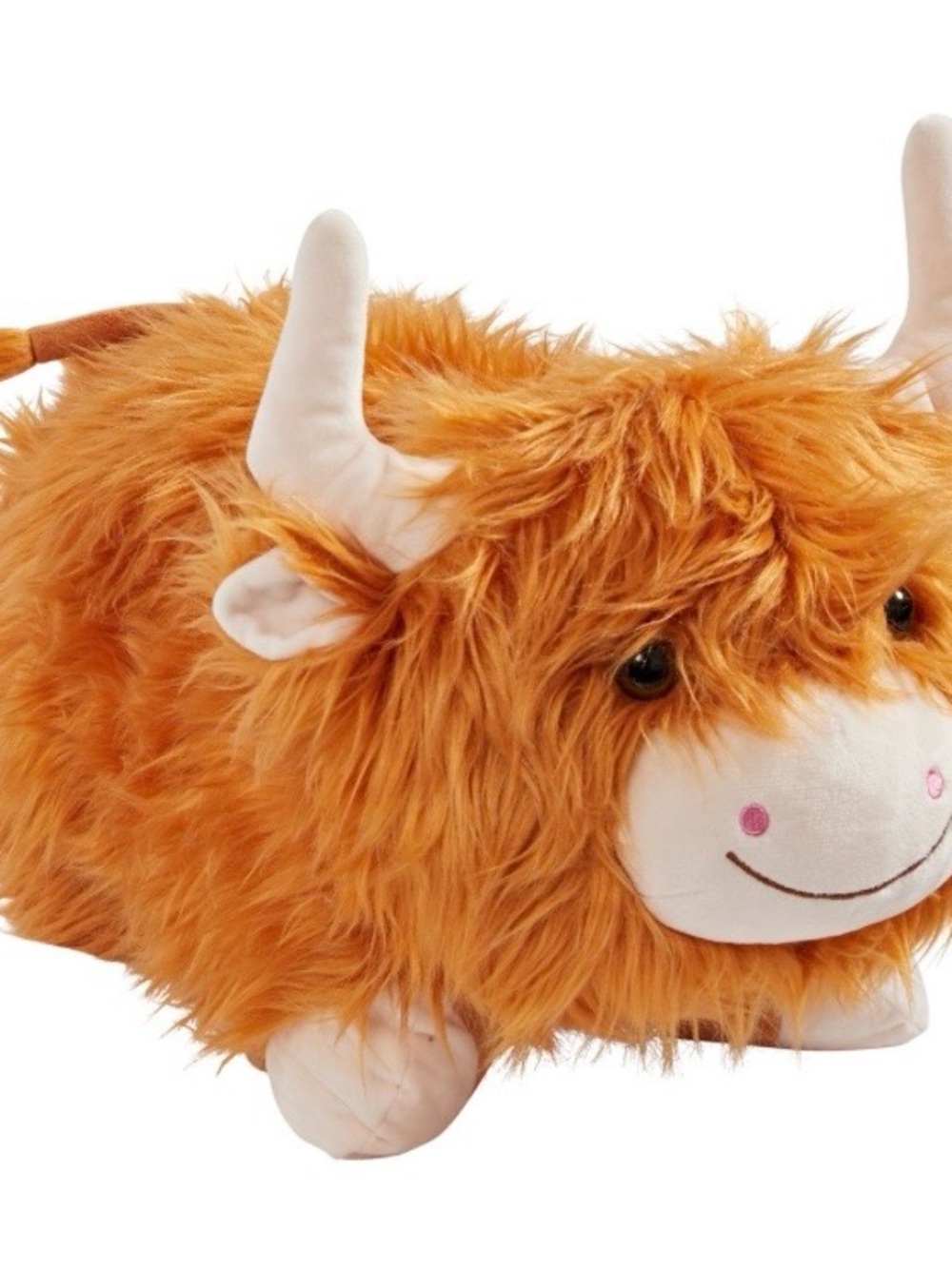 Plush Orange Highland Cow Stuffed Animal - Soft Cuddly Toy